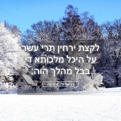 Picture 05 - דניאל 4:29 HEB - לקצת ירחין תרי עשר על היכל - Bible Verse Picture
