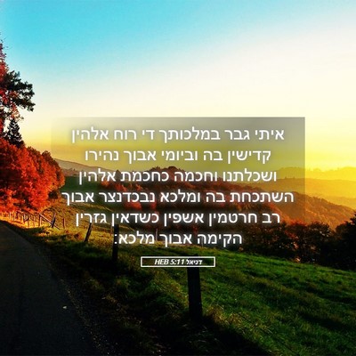 Picture 05 - דניאל 5:11 HEB - איתי גבר במלכותך די רוח - Bible Verse Picture