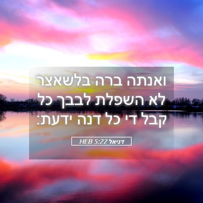 Picture 05 - דניאל 5:22 HEB - ואנתה ברה בלשאצר לא השפלת - Bible Verse Picture