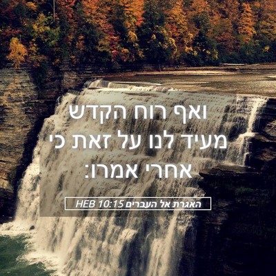 Picture 05 - האגרת אל העברים 10:15 HEB - ואף רוח הקדש מעיד לנו על - Bible Verse Picture