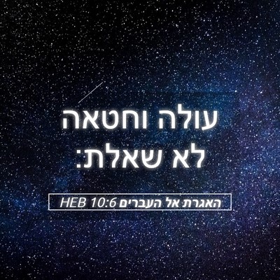 Picture 05 - האגרת אל העברים 10:6 HEB - עולה וחטאה לא - Bible Verse Picture