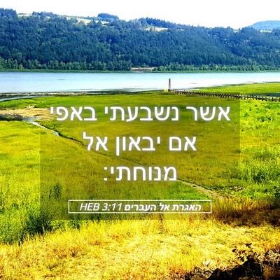 Picture 05 - האגרת אל העברים 3:11 HEB - אשר נשבעתי באפי אם יבאון אל - Bible Verse Picture