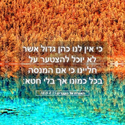 Picture 05 - האגרת אל העברים 4:15 HEB - כי אין לנו כהן גדול אשר לא - Bible Verse Picture