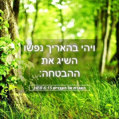 Picture 05 - האגרת אל העברים 6:15 HEB - ויהי בהאריך נפשו השיג את - Bible Verse Picture