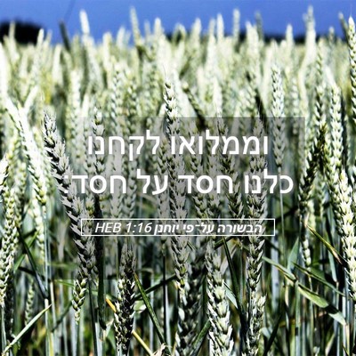 Picture 05 - הבשורה על־פי יוחנן 1:16 HEB - וממלואו לקחנו כלנו חסד על - Bible Verse Picture
