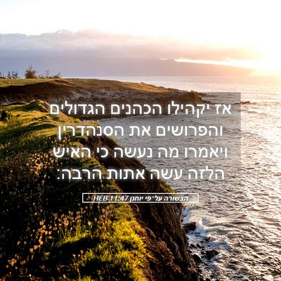 Picture 05 - הבשורה על־פי יוחנן 11:47 HEB - אז יקהילו הכהנים הגדולים - Bible Verse Picture
