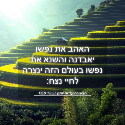 Picture 05 - הבשורה על־פי יוחנן 12:25 HEB - האהב את נפשו יאבדנה והשנא - Bible Verse Picture