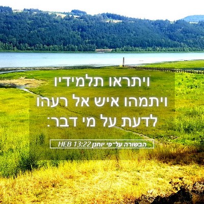 Picture 05 - הבשורה על־פי יוחנן 13:22 HEB - ויתראו תלמידיו ויתמהו איש - Bible Verse Picture