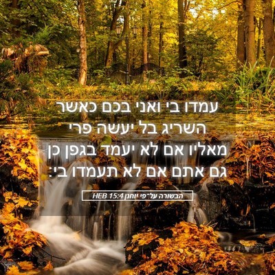 Picture 05 - הבשורה על־פי יוחנן 15:4 HEB - עמדו בי ואני בכם כאשר השריג - Bible Verse Picture