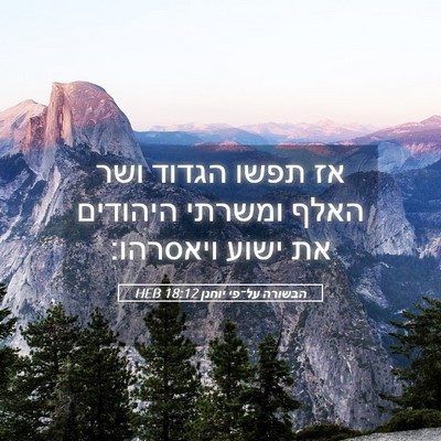 Picture 05 - הבשורה על־פי יוחנן 18:12 HEB - אז תפשו הגדוד ושר האלף - Bible Verse Picture