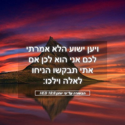 Picture 05 - הבשורה על־פי יוחנן 18:8 HEB - ויען ישוע הלא אמרתי לכם אני - Bible Verse Picture