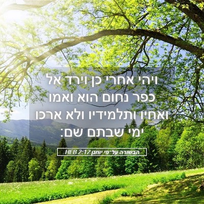 Picture 05 - הבשורה על־פי יוחנן 2:12 HEB - ויהי אחרי כן וירד אל כפר - Bible Verse Picture