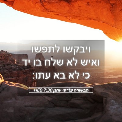 Picture 05 - הבשורה על־פי יוחנן 7:30 HEB - ויבקשו לתפשו ואיש לא שלח בו - Bible Verse Picture