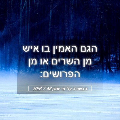 Picture 05 - הבשורה על־פי יוחנן 7:48 HEB - הגם האמין בו איש מן השרים - Bible Verse Picture