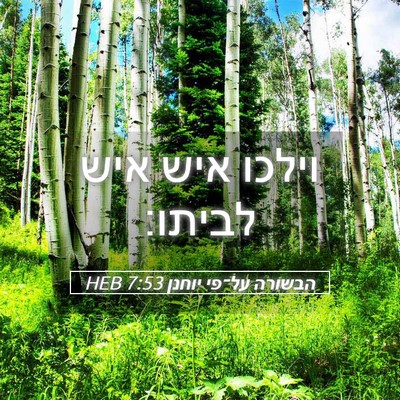 Picture 05 - הבשורה על־פי יוחנן 7:53 HEB - וילכו איש איש - Bible Verse Picture