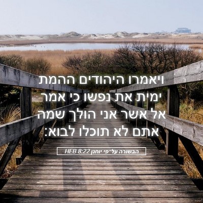 Picture 05 - הבשורה על־פי יוחנן 8:22 HEB - ויאמרו היהודים ההמת ימית - Bible Verse Picture