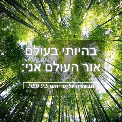 Picture 05 - הבשורה על־פי יוחנן 9:5 HEB - בהיותי בעולם אור העולם - Bible Verse Picture
