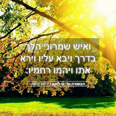 Picture 05 - הבשורה על־פי לוקס 10:33 HEB - ואיש שמרוני הלך בדרך ויבא - Bible Verse Picture
