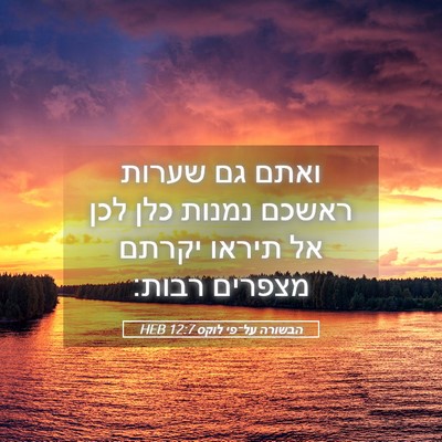 Picture 05 - הבשורה על־פי לוקס 12:7 HEB - ואתם גם שערות ראשכם נמנות - Bible Verse Picture