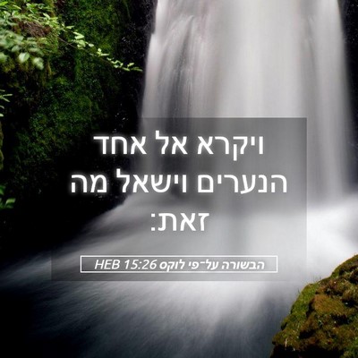 Picture 05 - הבשורה על־פי לוקס 15:26 HEB - ויקרא אל אחד הנערים וישאל - Bible Verse Picture