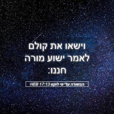 Picture 05 - הבשורה על־פי לוקס 17:13 HEB - וישאו את קולם לאמר ישוע - Bible Verse Picture