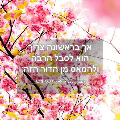 Picture 05 - הבשורה על־פי לוקס 17:25 HEB - אך בראשונה צריך הוא לסבל - Bible Verse Picture