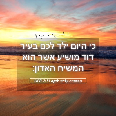 Picture 05 - הבשורה על־פי לוקס 2:11 HEB - כי היום ילד לכם בעיר דוד - Bible Verse Picture