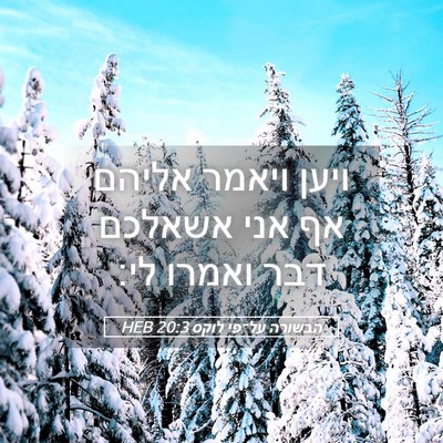 Picture 05 - הבשורה על־פי לוקס 20:3 HEB - ויען ויאמר אליהם אף אני - Bible Verse Picture