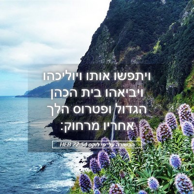 Picture 05 - הבשורה על־פי לוקס 22:54 HEB - ויתפשו אותו ויוליכהו - Bible Verse Picture