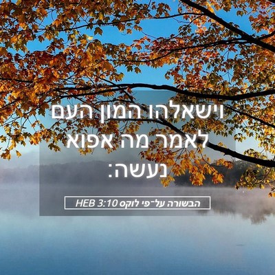 Picture 05 - הבשורה על־פי לוקס 3:10 HEB - וישאלהו המון העם לאמר מה - Bible Verse Picture