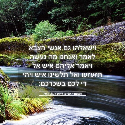 Picture 05 - הבשורה על־פי לוקס 3:14 HEB - וישאלהו גם אנשי הצבא לאמר - Bible Verse Picture