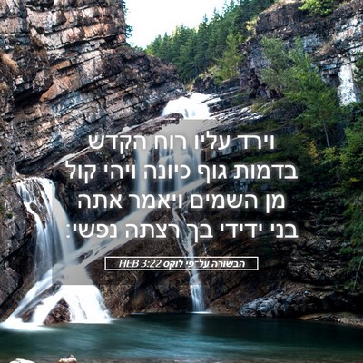 Picture 05 - הבשורה על־פי לוקס 3:22 HEB - וירד עליו רוח הקדש בדמות - Bible Verse Picture