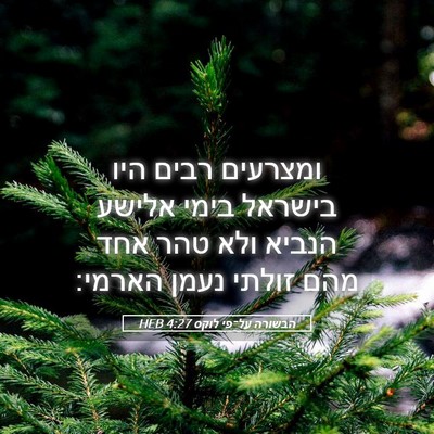 Picture 05 - הבשורה על־פי לוקס 4:27 HEB - ומצרעים רבים היו בישראל - Bible Verse Picture