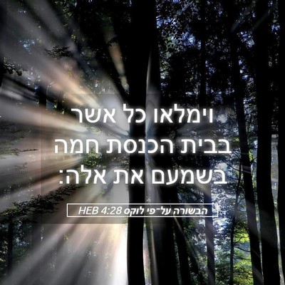 Picture 05 - הבשורה על־פי לוקס 4:28 HEB - וימלאו כל אשר בבית הכנסת - Bible Verse Picture