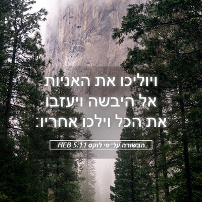 Picture 05 - הבשורה על־פי לוקס 5:11 HEB - ויוליכו את האניות אל היבשה - Bible Verse Picture