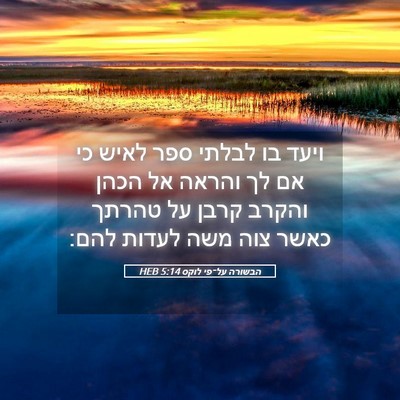 Picture 05 - הבשורה על־פי לוקס 5:14 HEB - ויעד בו לבלתי ספר לאיש כי - Bible Verse Picture