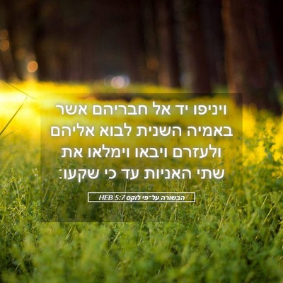 Picture 05 - הבשורה על־פי לוקס 5:7 HEB - ויניפו יד אל חבריהם אשר - Bible Verse Picture