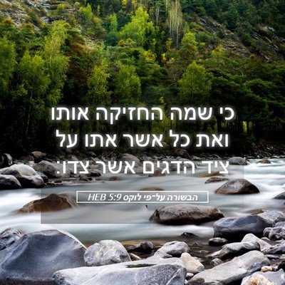 Picture 05 - הבשורה על־פי לוקס 5:9 HEB - כי שמה החזיקה אותו ואת כל - Bible Verse Picture