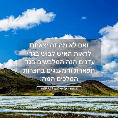 Picture 05 - הבשורה על־פי לוקס 7:25 HEB - ואם לא מה זה יצאתם לראות - Bible Verse Picture