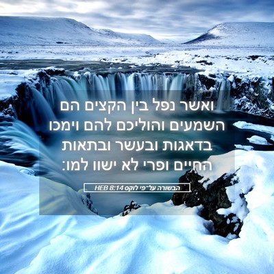 Picture 05 - הבשורה על־פי לוקס 8:14 HEB - ואשר נפל בין הקצים הם - Bible Verse Picture