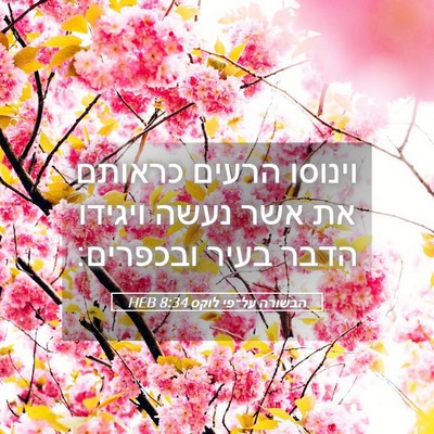 Picture 05 - הבשורה על־פי לוקס 8:34 HEB - וינוסו הרעים כראותם את אשר - Bible Verse Picture