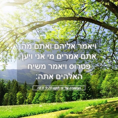 Picture 05 - הבשורה על־פי לוקס 9:20 HEB - ויאמר אליהם ואתם מה אתם - Bible Verse Picture