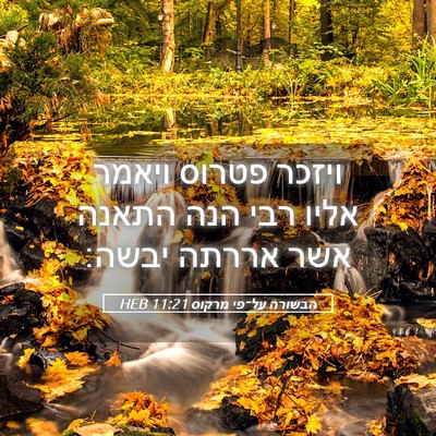Picture 05 - הבשורה על־פי מרקוס 11:21 HEB - ויזכר פטרוס ויאמר אליו רבי - Bible Verse Picture