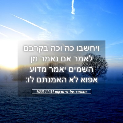 Picture 05 - הבשורה על־פי מרקוס 11:31 HEB - ויחשבו כה וכה בקרבם לאמר אם - Bible Verse Picture