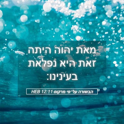 Picture 05 - הבשורה על־פי מרקוס 12:11 HEB - מאת יהוה היתה זאת היא נפלאת - Bible Verse Picture