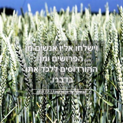 Picture 05 - הבשורה על־פי מרקוס 12:13 HEB - וישלחו אליו אנשים מן - Bible Verse Picture