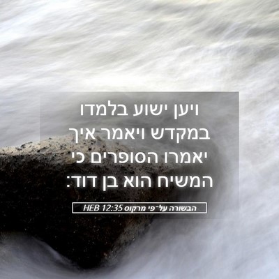 Picture 05 - הבשורה על־פי מרקוס 12:35 HEB - ויען ישוע בלמדו במקדש - Bible Verse Picture
