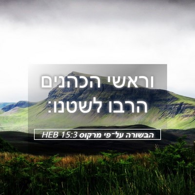 Picture 05 - הבשורה על־פי מרקוס 15:3 HEB - וראשי הכהנים הרבו - Bible Verse Picture