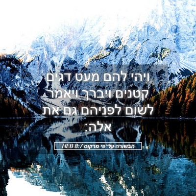 Picture 05 - הבשורה על־פי מרקוס 8:7 HEB - ויהי להם מעט דגים קטנים - Bible Verse Picture