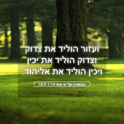 Picture 05 - הבשורה על־פי מתי 1:14 HEB - ועזור הוליד את צדוק וצדוק - Bible Verse Picture